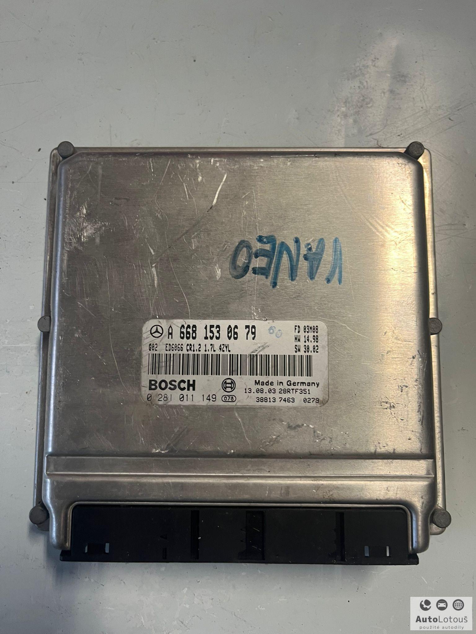 Jednotka motoru A6681530679 0281011149 Mercedes Vaneo