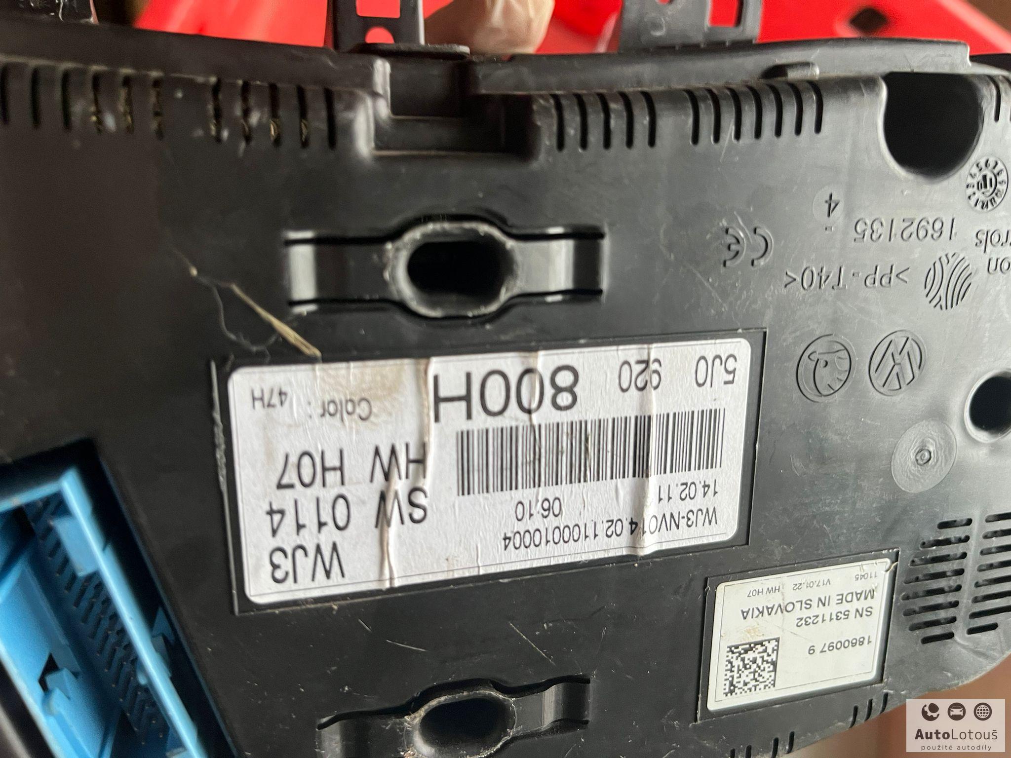 Budíky Škoda Fabia, Roomster 5J0920800H