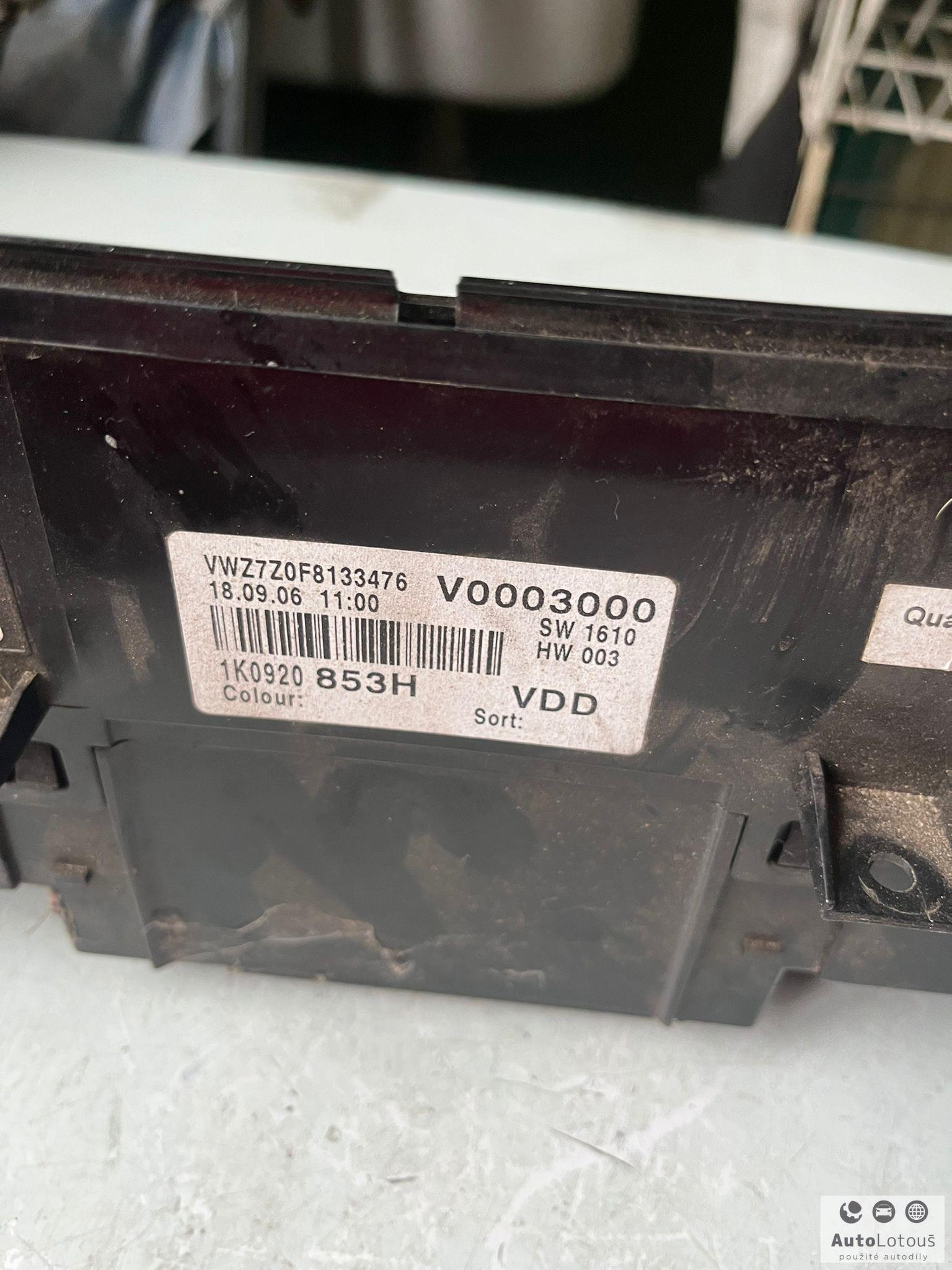 Budíky VW golf V 1K0920853H