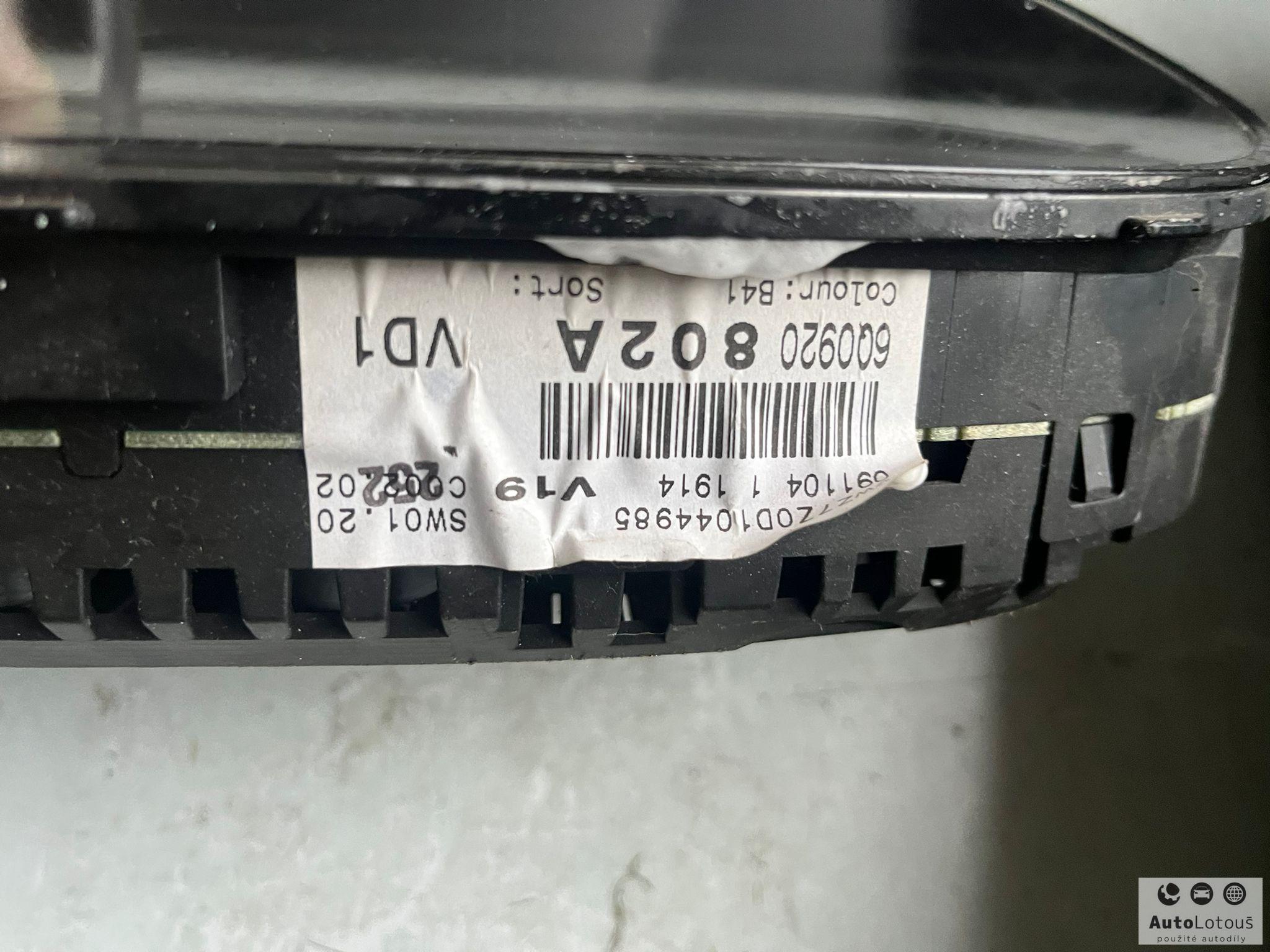 Budíky VW Polo 6Q0920802A