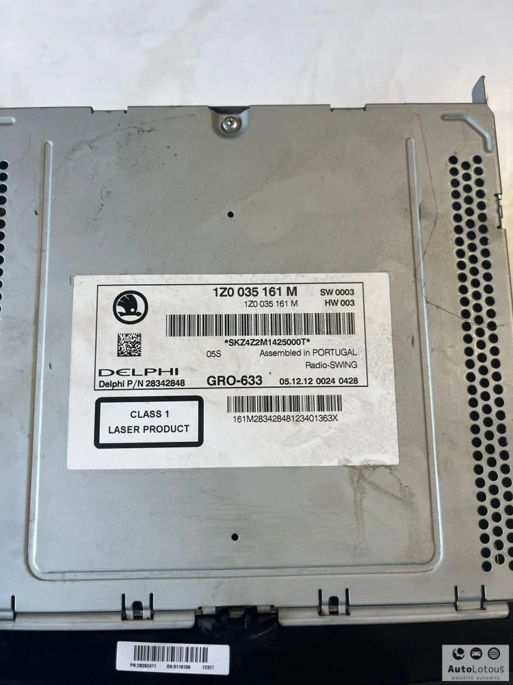 Rádio (bez kódu) Škoda 1Z0035161M