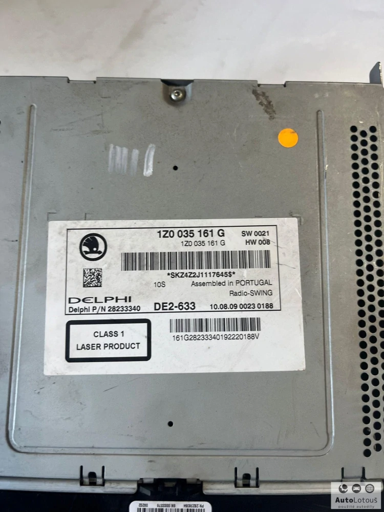 Rádio Škoda 1Z0035161G (bez kódu)