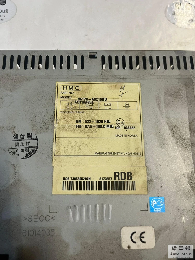 Rádio Hyundai 96170A6210GU (bez kódu)