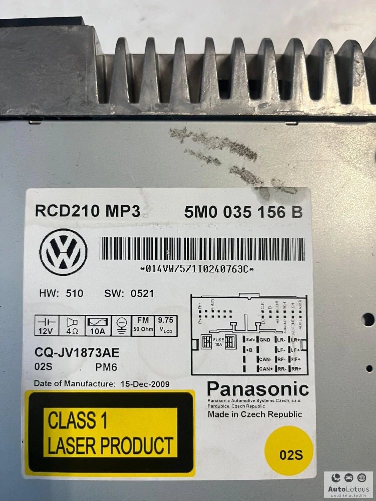 Rádio VW 5M0035156B (bez kódu)