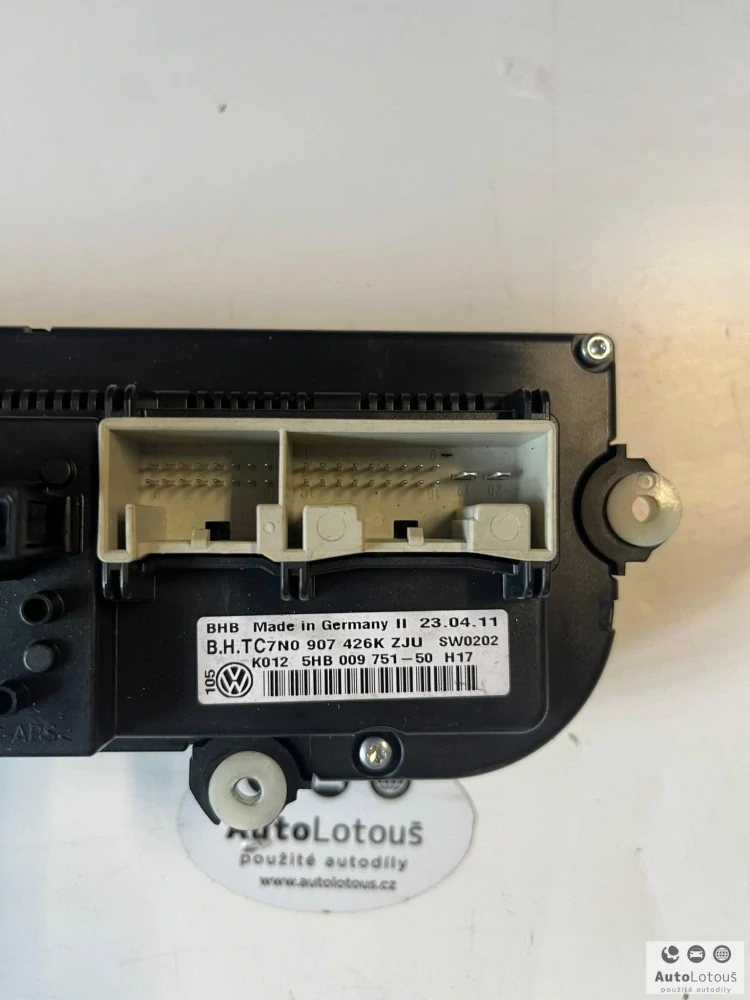Panel klimatizace VW Passat B7 7N0907426K
