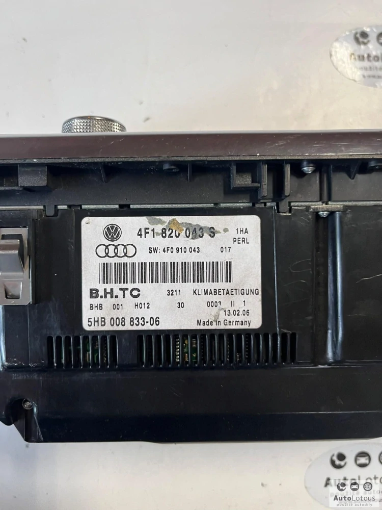 Panel ovládání klimatizace Audi A6 4F1820043S
