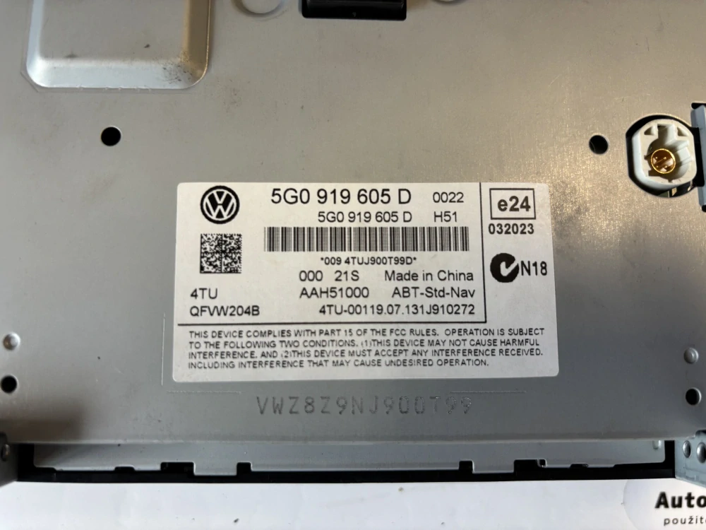 rádio - display VW Golf VII 5G0919605D 5G0 919 605 D