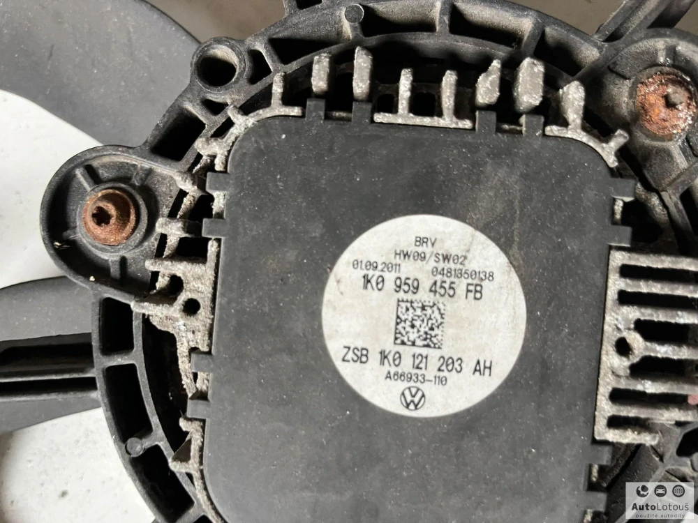 Ventilátor chlazení 1K0959455FB 1K0121203AH